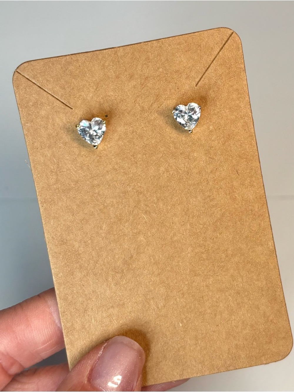 ⚡️18k yellow gold-plated heart stud earrings